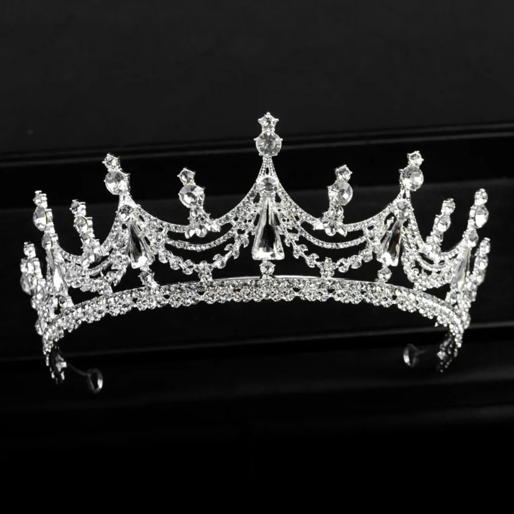 

Baroque Zinc Alloy Headband Bridal Crowns Fashion Jewelry Diamond Tiara Korean Style Tiaras