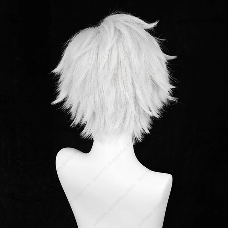 Anime Gabimaru Cosplay Wig Jigokuraku 30cm Silver White Short Hair Heat Resistant Synthetic Wigs