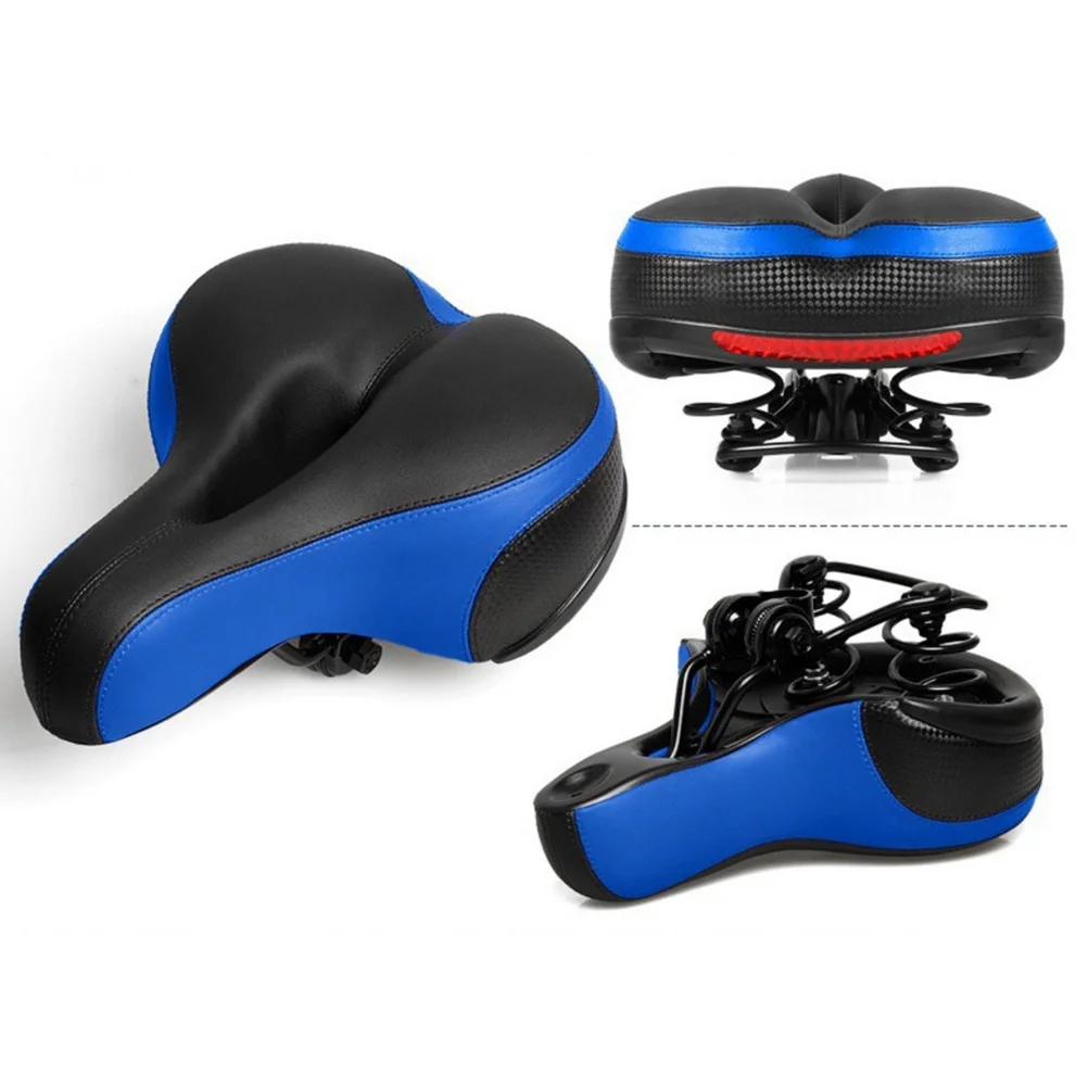 

Bicycle Saddle Thick High-Density Perforated Sponge Ergonomic 3D Groove Ventilation Dual Rubber Elastomer Springs