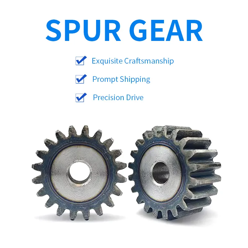 Precision Spur Gear 1.5 Module 10-25 Teeth 15mm Thickness 45 Steel High-Frequency Hardened Tooth Surface