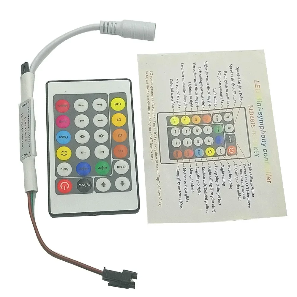 Mini RF DC5-24V 24 Key WS2811 WS2812 1903 16703 Phantom LED Light Bar Controller Rgb Led Strip  Homekit  Wifi Led Controller