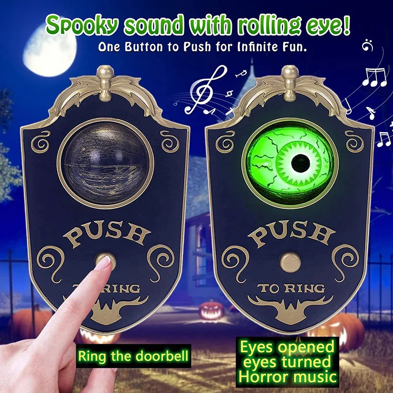 Halloween One Eyed Doorbell Eyeball with Sound Lights Haunted Decorations Horror Props Ghost House Halloween Trick Ornaments