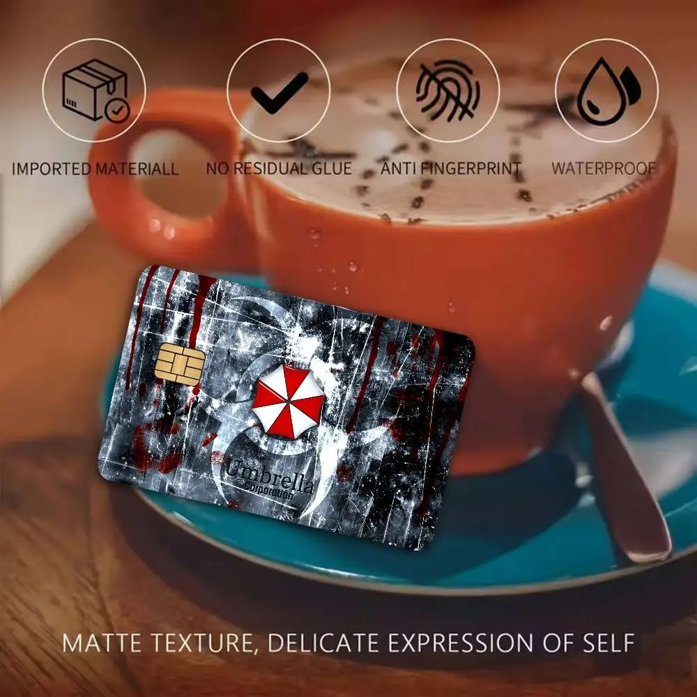 Umbrella Corporation Laser Credit Card Skin Stickers No Adhesive Residue Water Proof for VISA Credit Card Subway Access Card