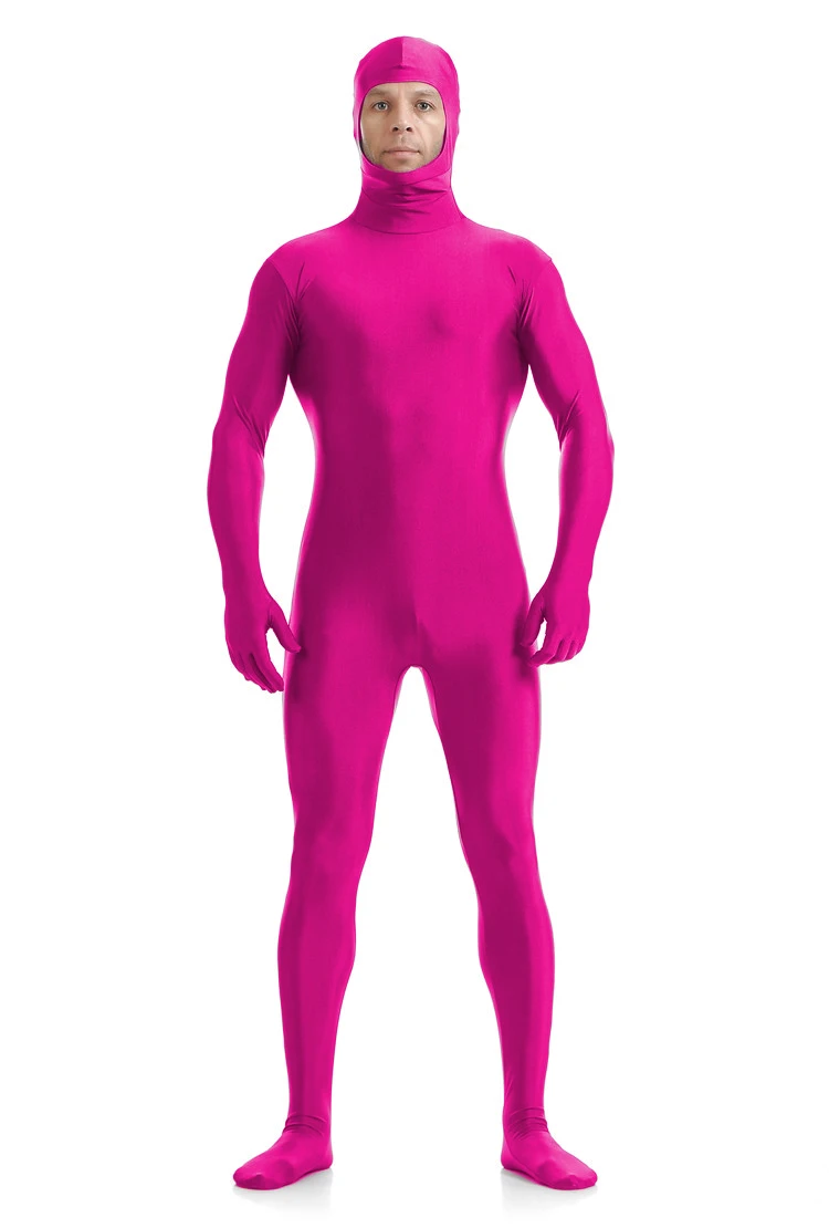 Spandex Adult Bodysuit Costumes for Halloween Cosplay Full Body Zentai Suit Nylon Open Face Second Skin Tight Clothes Jumpsuits