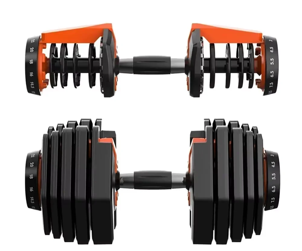 SIHAO Dual-Spezifikation Verstellbare Hantel, 24/40KG 52,5/90LBS mit Schnellgewichtswechsel, Praktisches Fitnessgerät für Armmuskeltraining und Tägliches Fitness-Training