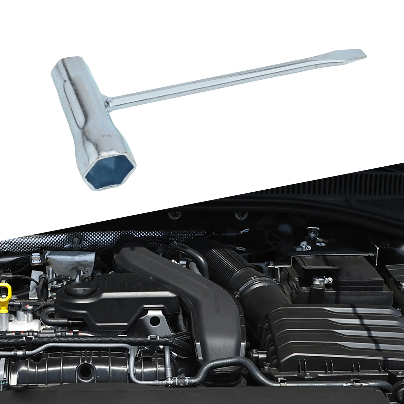 

Серебряный ключ для бензопилы, ключ для бензопилы, портативный инструмент для бензопилы, эргономичная Т-образная ручка, устойчивость к тяжелого использования