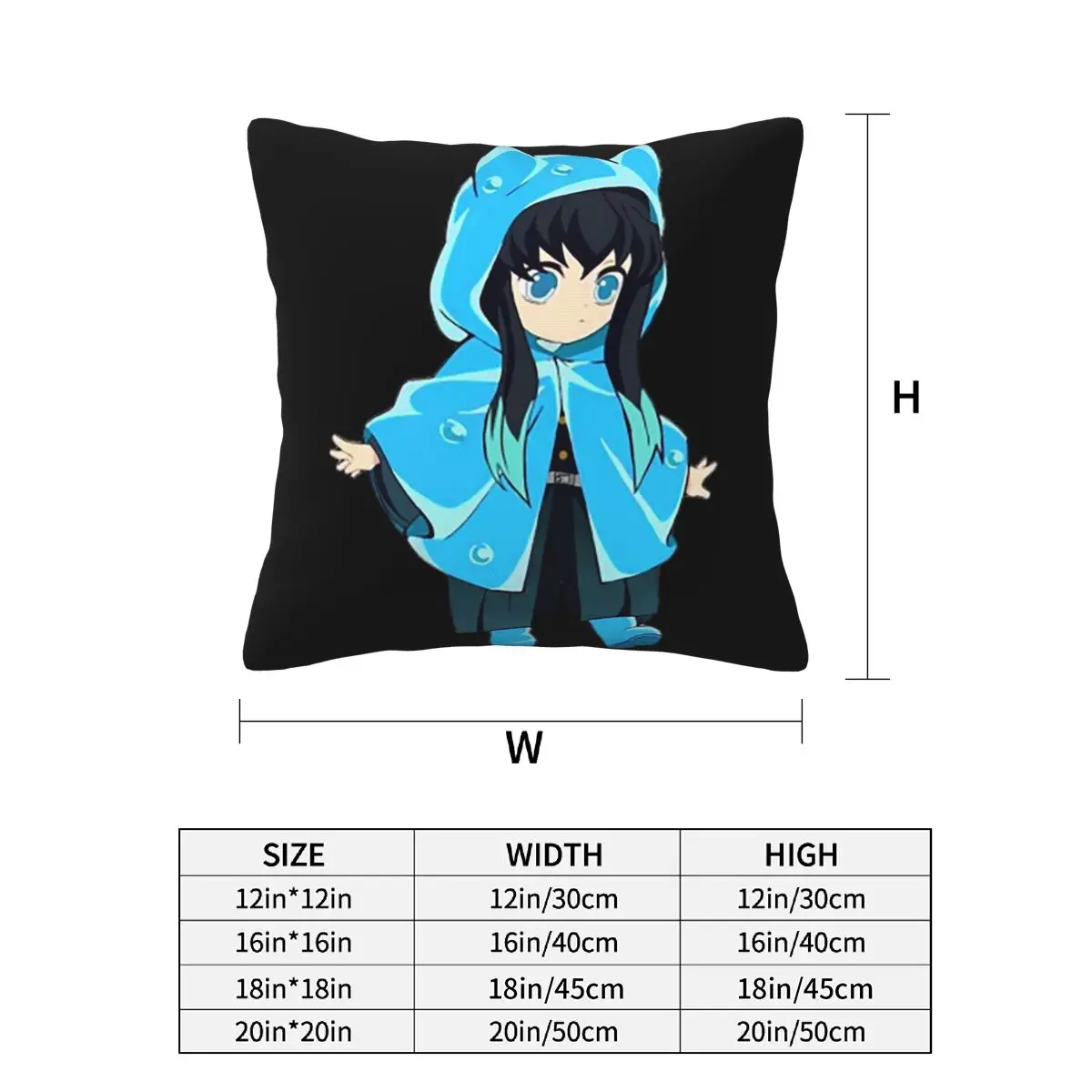 Muichiro Tokito 2 pcs Square Pillowcase Pillow Cover Cushion Decor Comfort Throw Pillow for Home Car