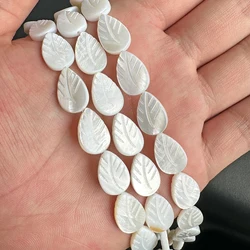 10x15mm Leaf Shape Shell Beads Leaves Mother of Pearl Shell Leaf Beads for Jewelry Making Bracelet DIY Charm Earrings 15 Inch