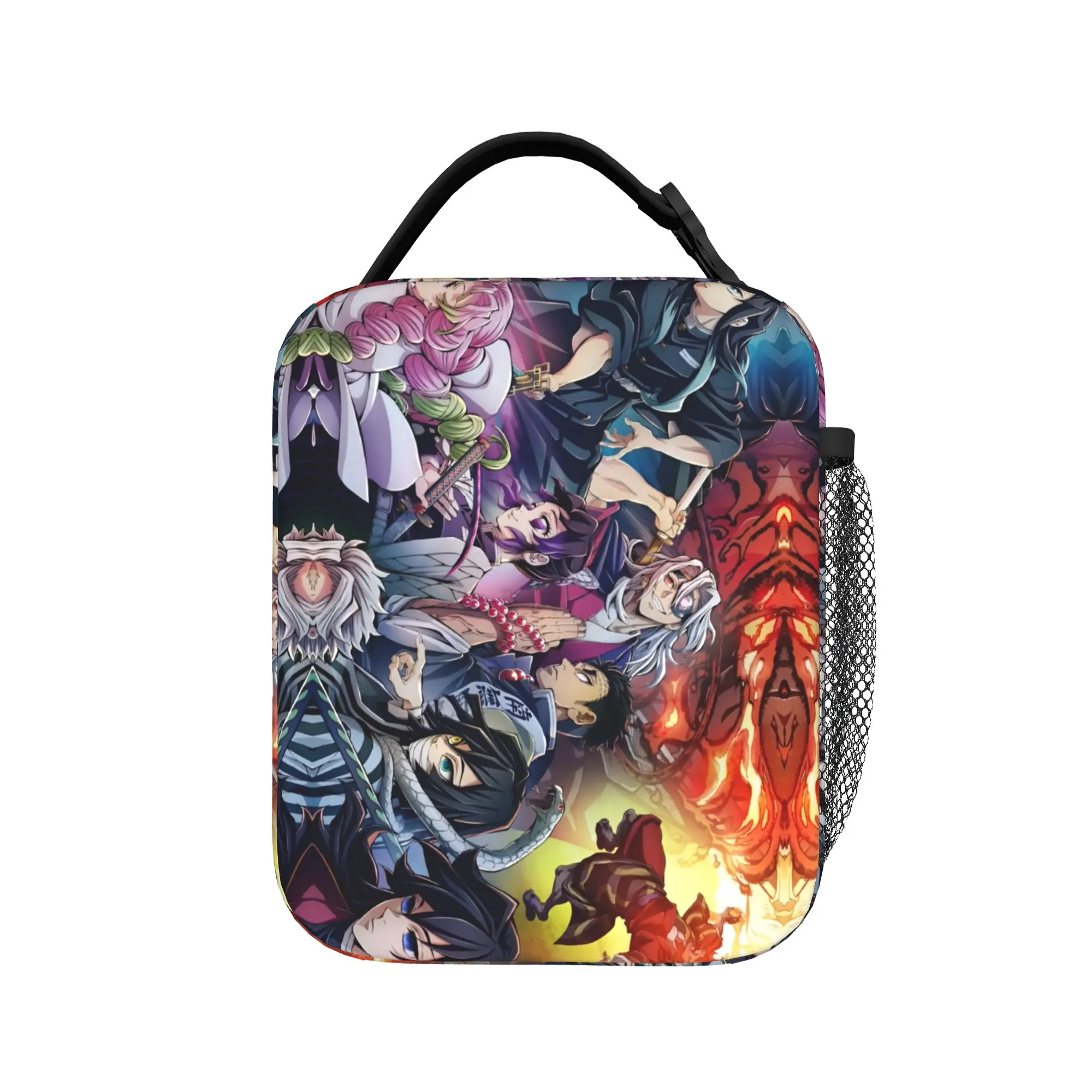 Custom Demon Slayers Insulated Lunch Bag for Women Men Waterproof Anime Cooler Thermal Lunch Box Office Picnic Travel view 3