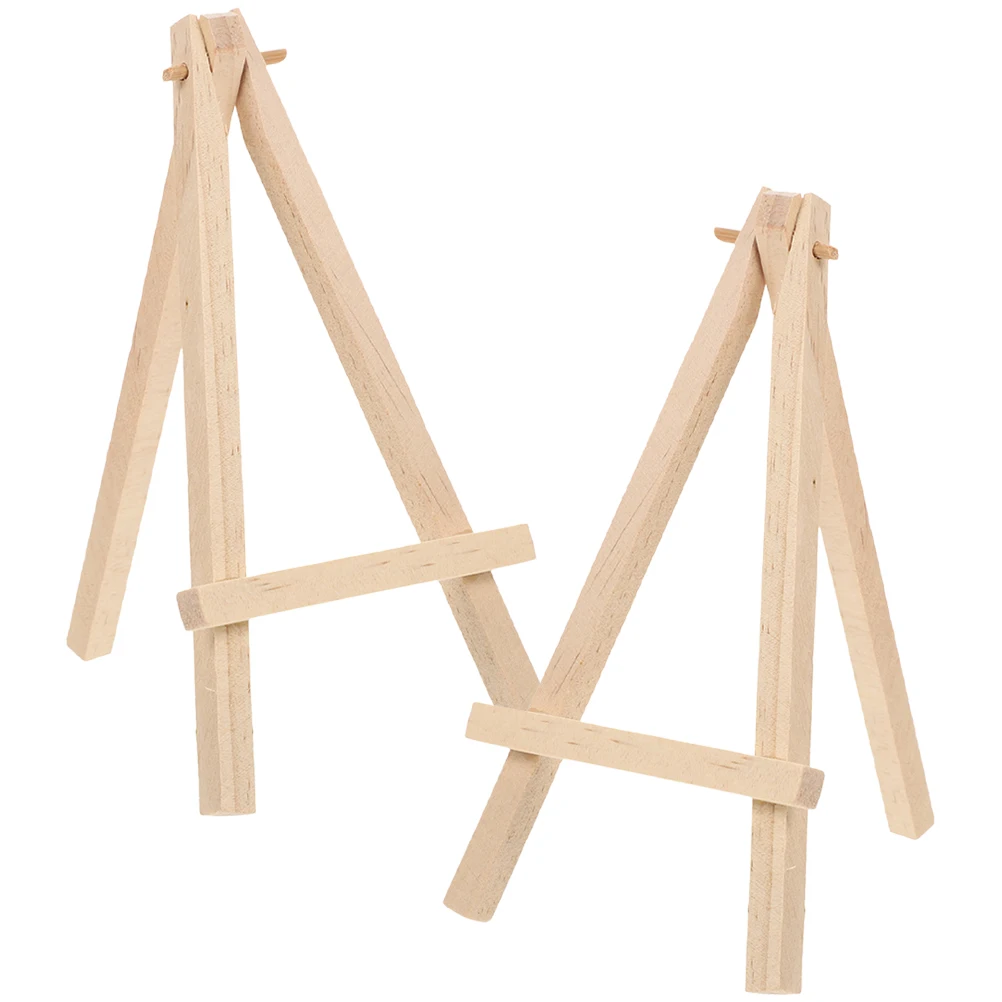 

2pcs Game Card Holder Wood Tripod Easel Display Desk Bedroom Living Room Collectibles Phone Photo Storage