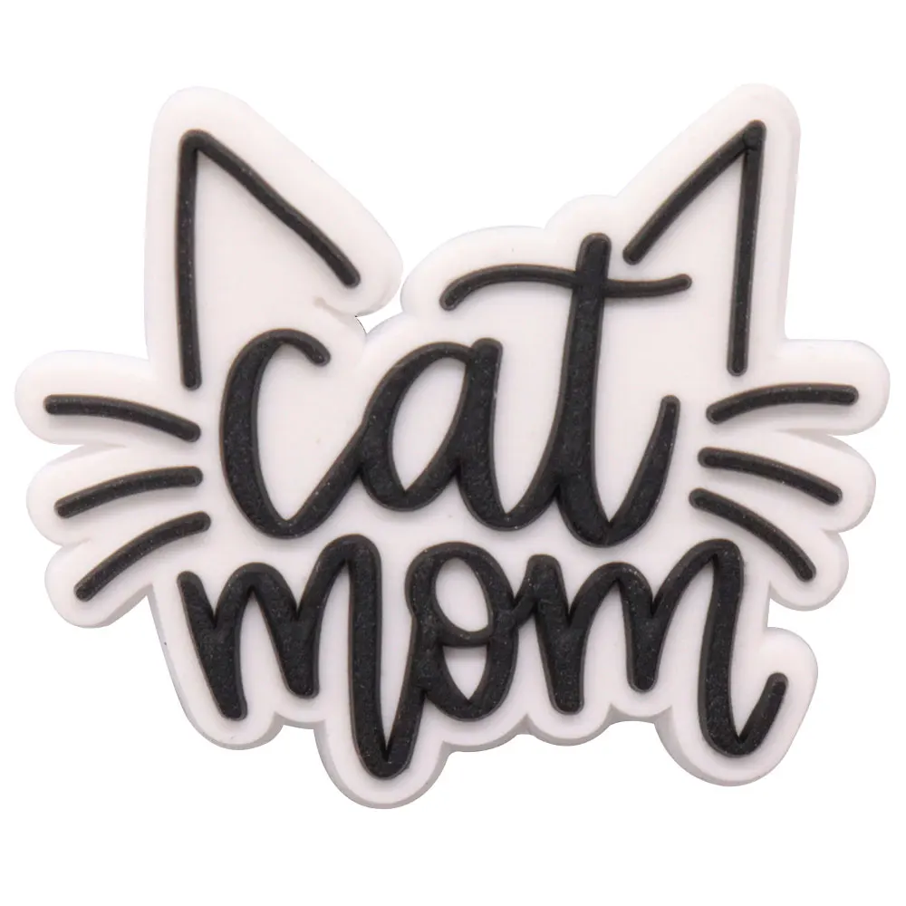 1-17PCS PVC Kawaii Tier Katze Mama Sandale Schuh Dekoration Schnalle Charms Fit Armbänder Loch Slipper Zubehör kind Weihnachten Geschenk