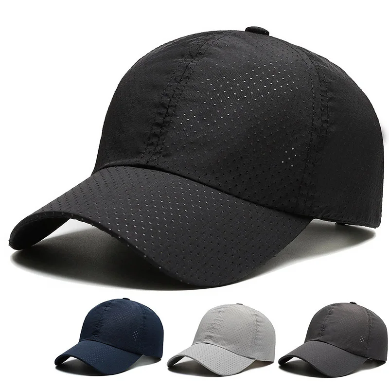 

Fashion Big Size Men And Women Quick Dry Hat Outdoor Breathable Sunscreen sun-shading Baseball Cap Simple Mesh Duck Tongue Cap