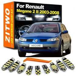 ZITWO 16Pcs Full LED Interior Door Courtesy Light Kit For Renault Megane 2 II MK2 2003 2004 2005 2006 2007 2008 Sunvisor Bulb