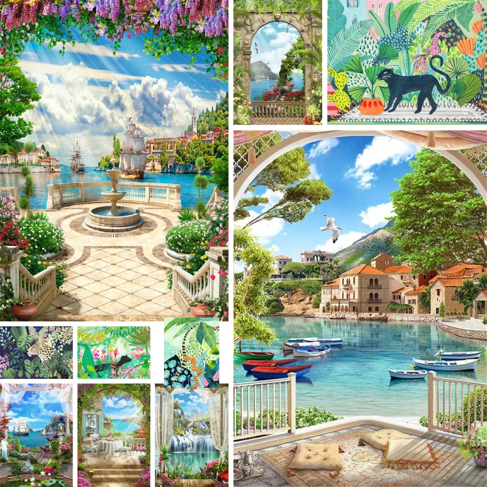 風景海diyの塗装provencアクリル塗料40*50油絵絵画工芸品大人のための手仕事