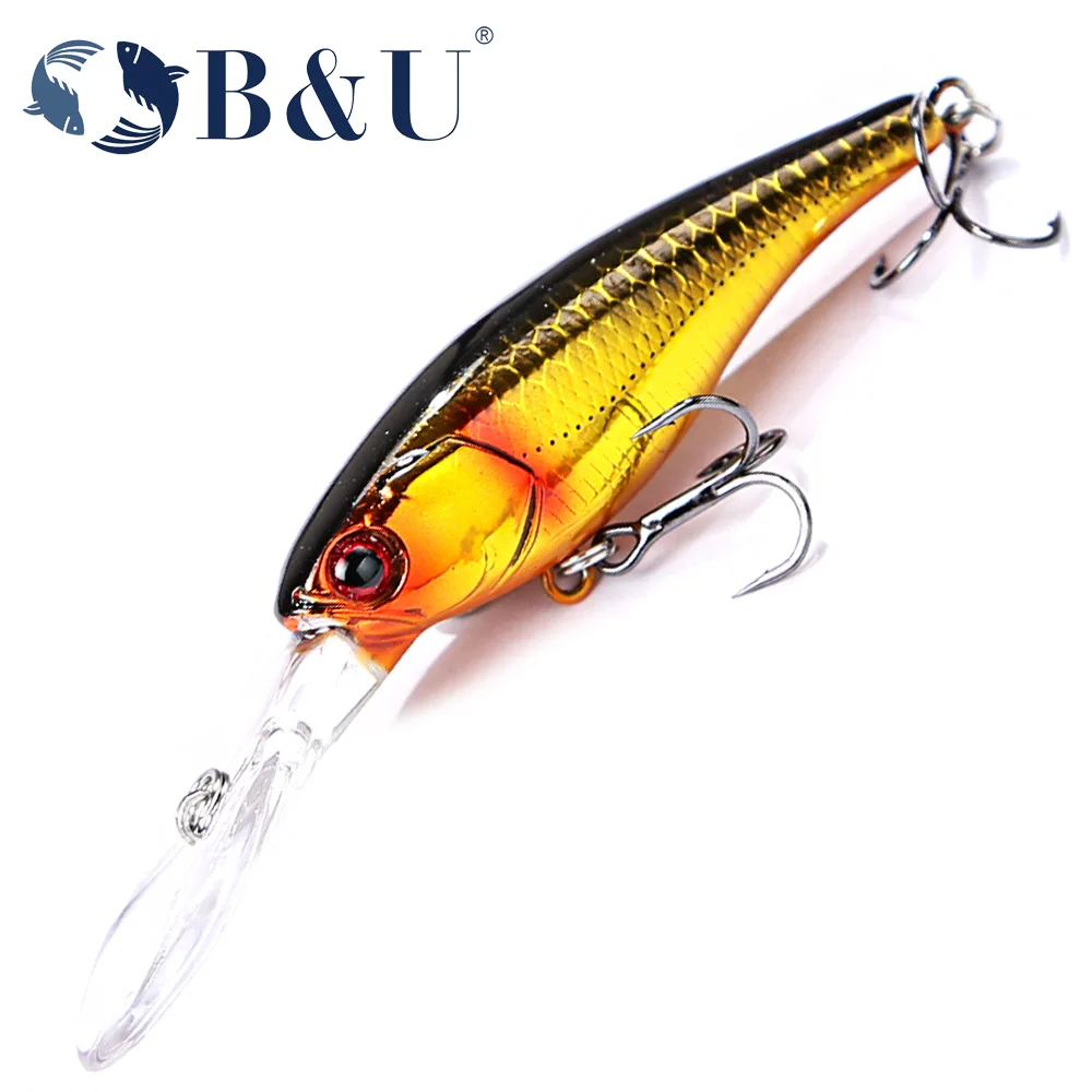 

B&U 58mm Shad Hard Lure Suspending Minnow Artificial Fishing Lure Jerkbait Wobblers Bass Pike Swimbait Fishing Lures