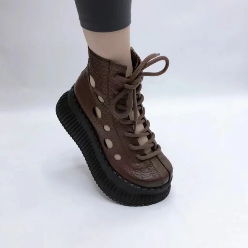 Baotou Thick Bottom Hollowed Out with Muffin Bottom Hole Super Soft Heel High Top Comfortable Non-slip Breathable Sandals Women