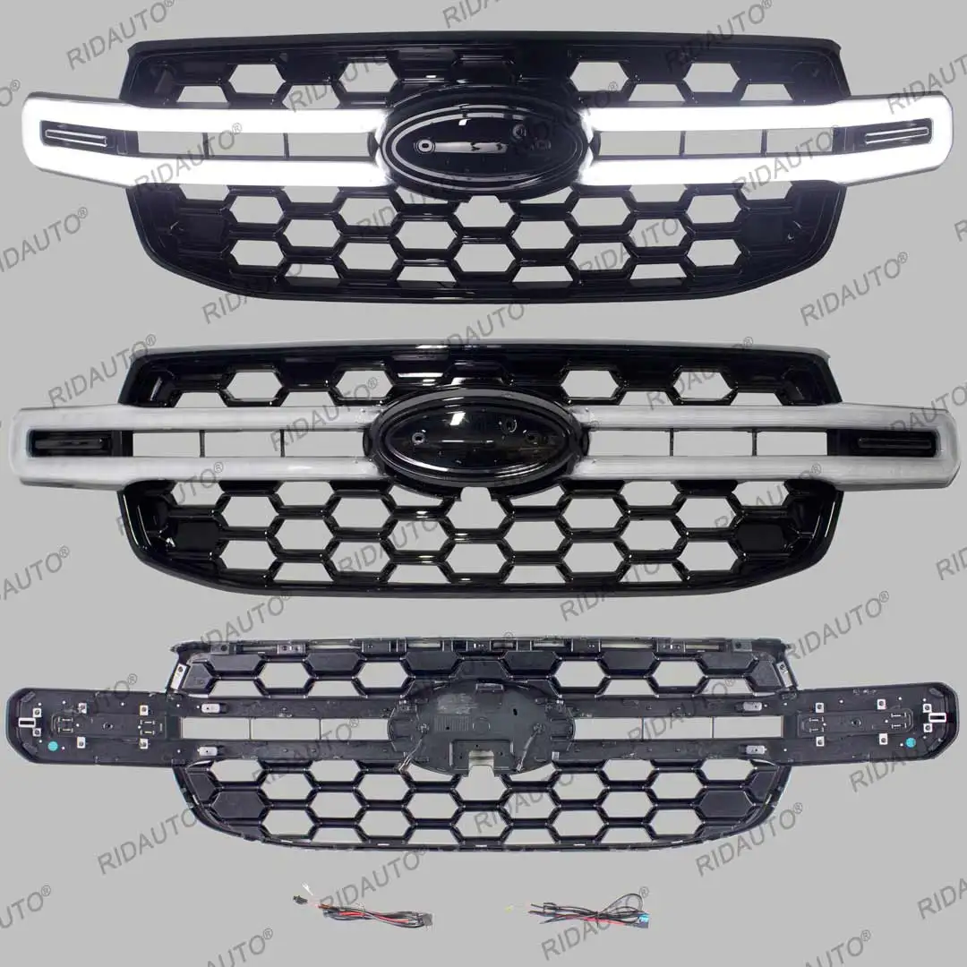 Through-type daytime running lights Predator Night Hawk LED Grille Integration With LED Surround For FORD RANGER 2023 2024 T9