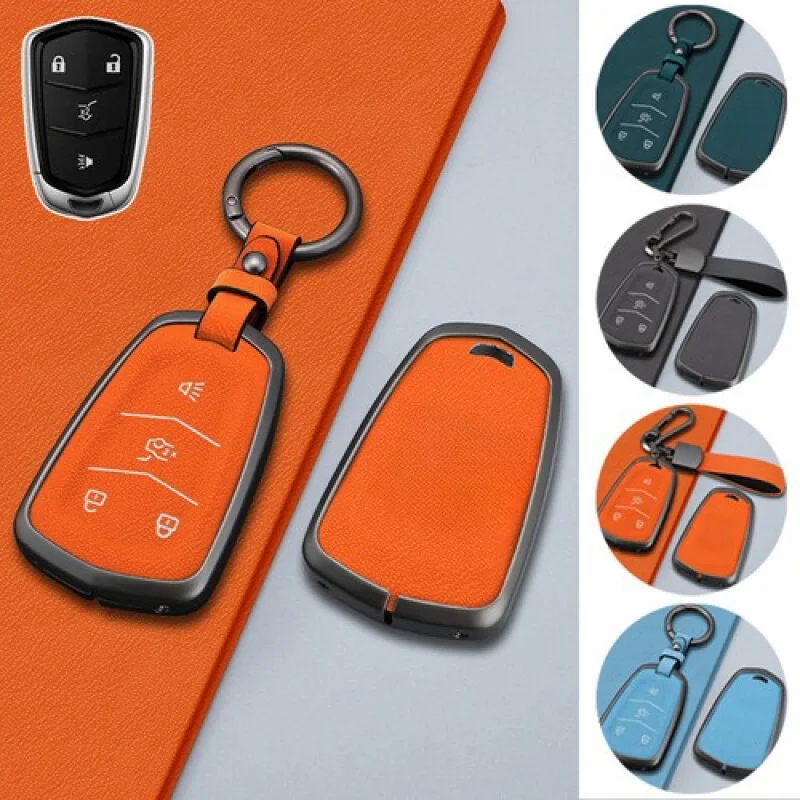 

A+ Zinc Alloy Leather Car Key Case Cover For Cadillac XTS VT6 ATSL ATS XT5 SRX XT4