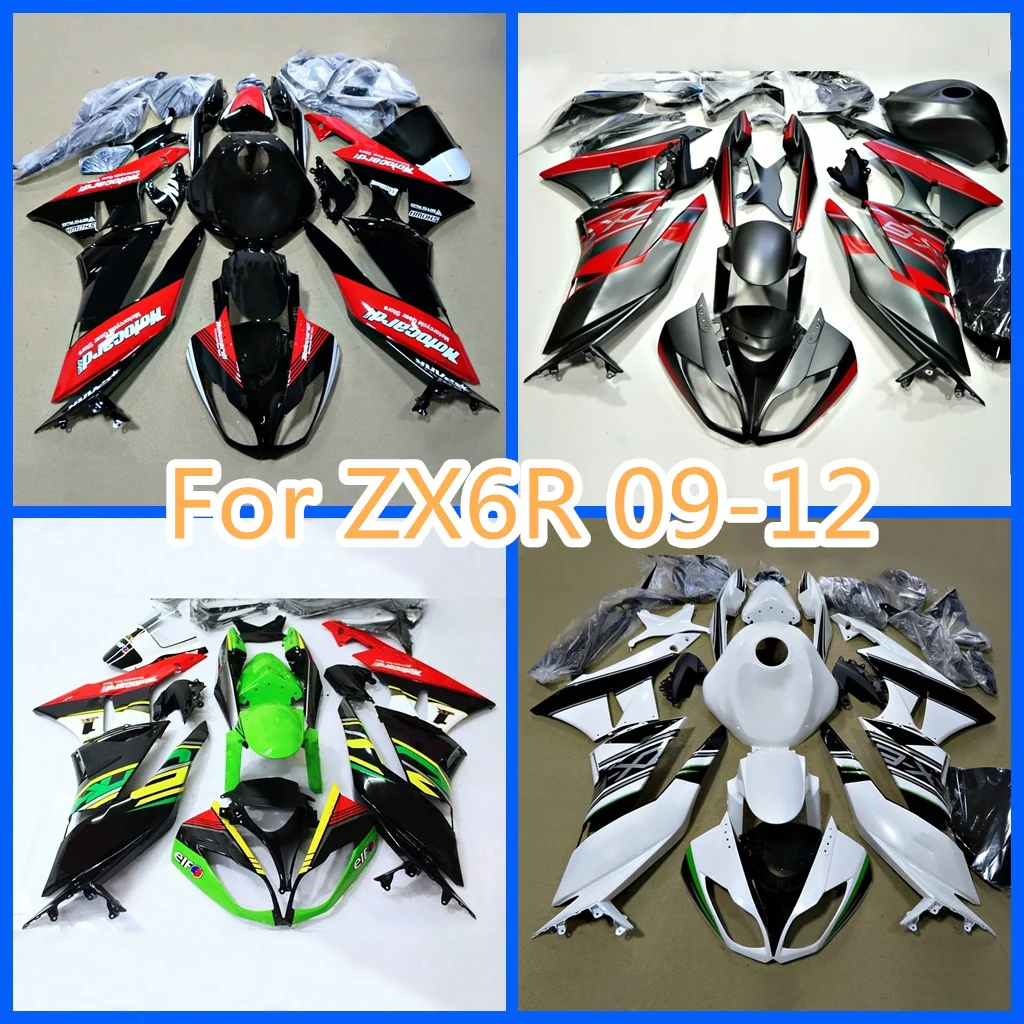 New ABS Plastic Motorcycle Fairing Kit for 2009-2012 ZX6R KAWASAK ZX-6R 09 10 11 12 100% Fit Injection Body Rebuilding Bodywork