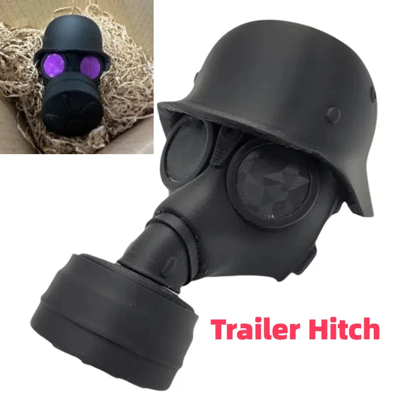 3d Printed Trailer Hitch Cover With Steel Helmet  Gas Mask Trailer Hitch Ball Cover Prevent  Receiver Rusting Tube Coupling Cap
