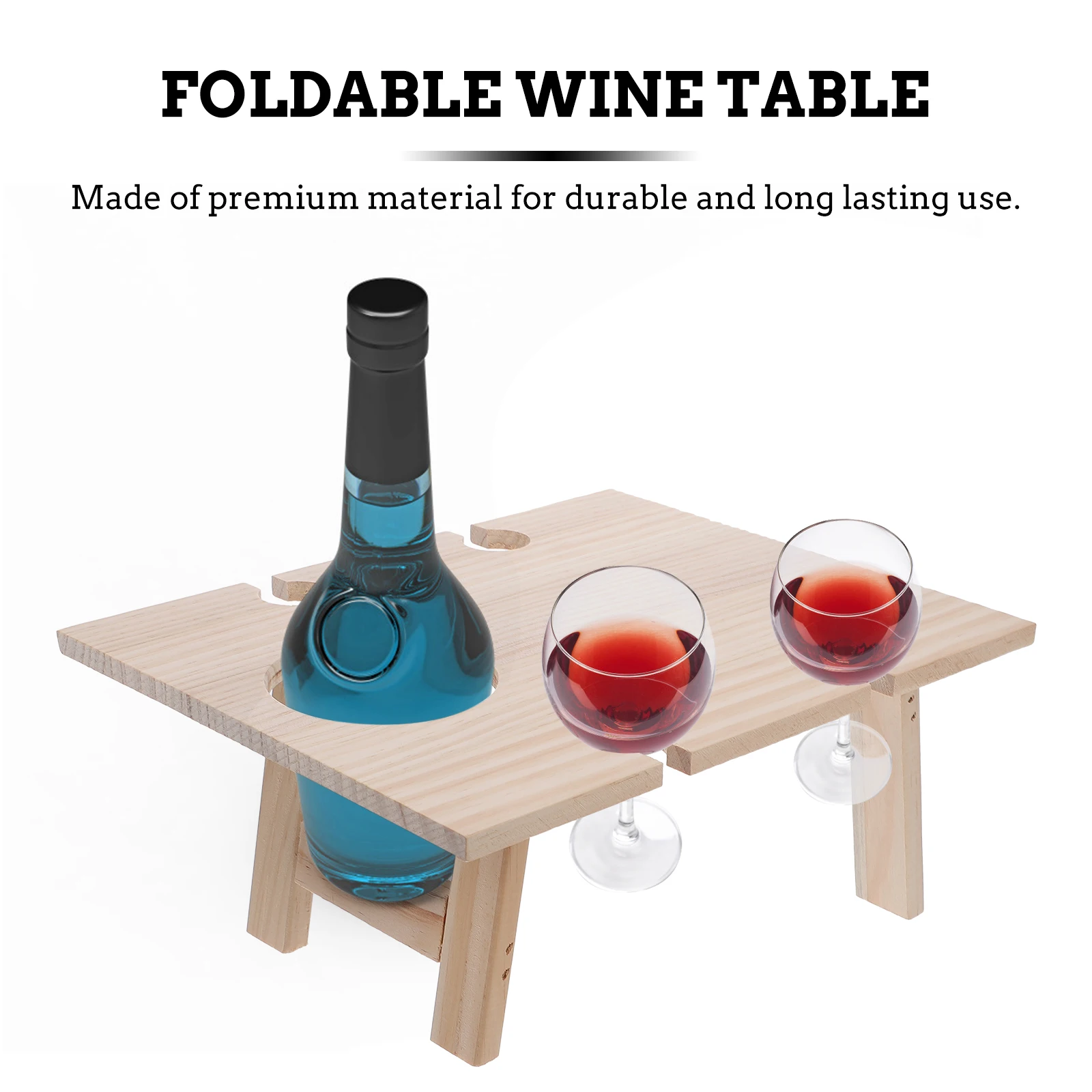 

Folding Wine Table Outdoor Picnic Portable Square Serving Desk Tables Car Wood Wooden Storage