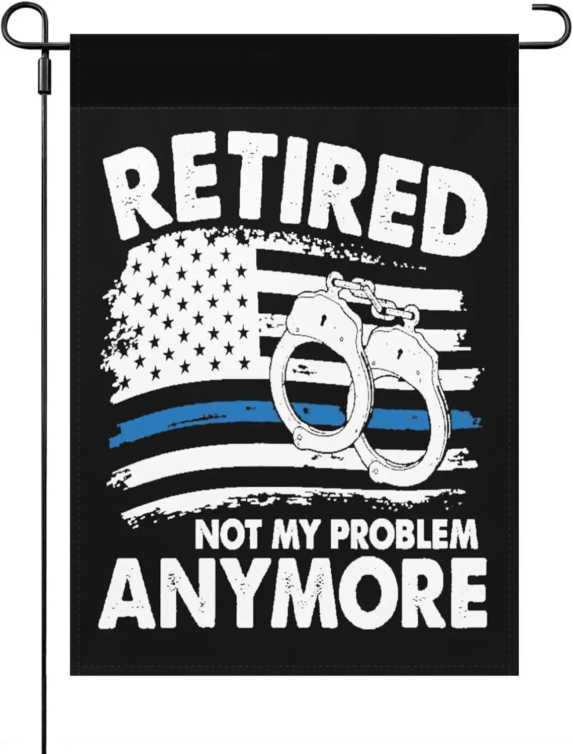 

Забавные садовые флаги на пенсии для полицейского, 12x18, двухсторонние, новинка, садовый декор, флаг для патио LOI