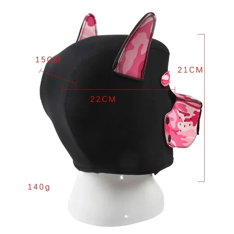 Unisex Sexy Costumes of Men Women Latex Open Mouth Hole Dog Headgear Full Face Fetish Mask Hood for Halloween Pupply Play Party