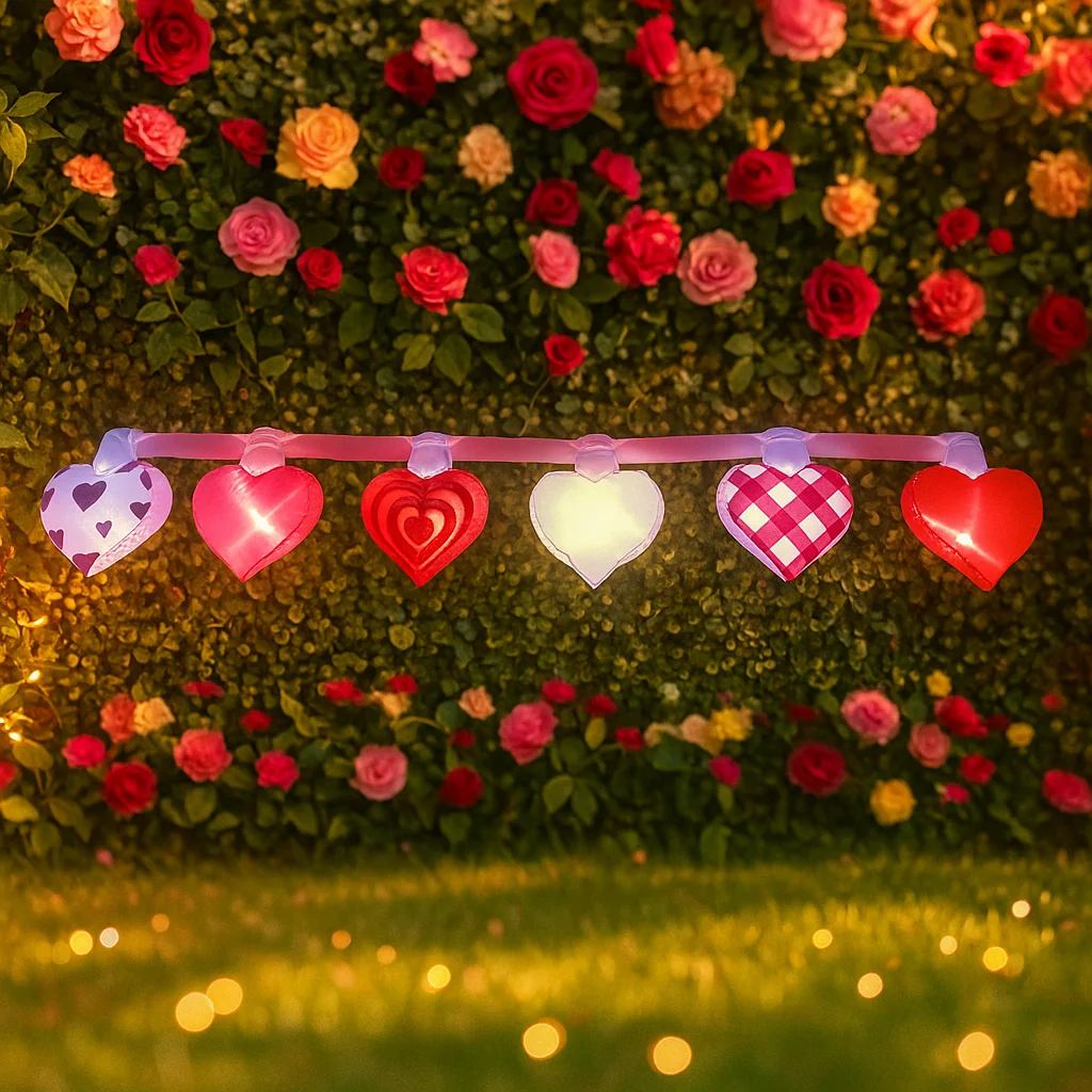 4.5M/15FT Valentijnsdag Opblaasbaar Speelgoed Liefde Combinatie Binnenplaats Decoratie Romantische Ingebouwde LED Licht Tuin Decoratie