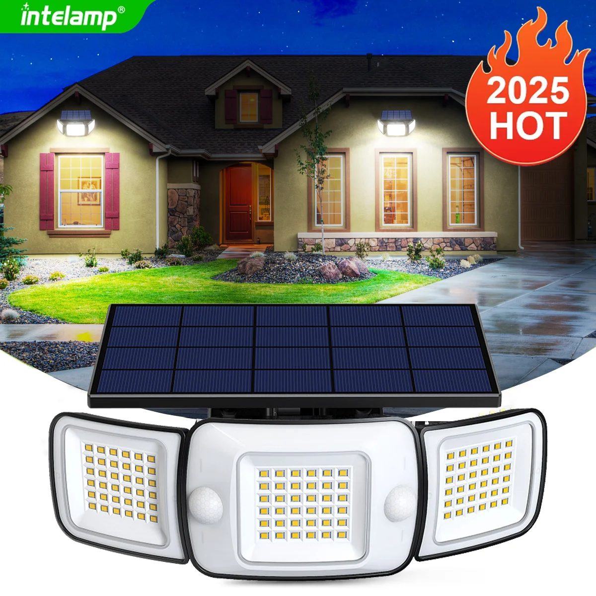 

Solar Lights Outdoor with 3 Modes Motion Sensor Super Bright Wall Lamp IP65 Waterproof Street Light for Garden Yard Path Garage