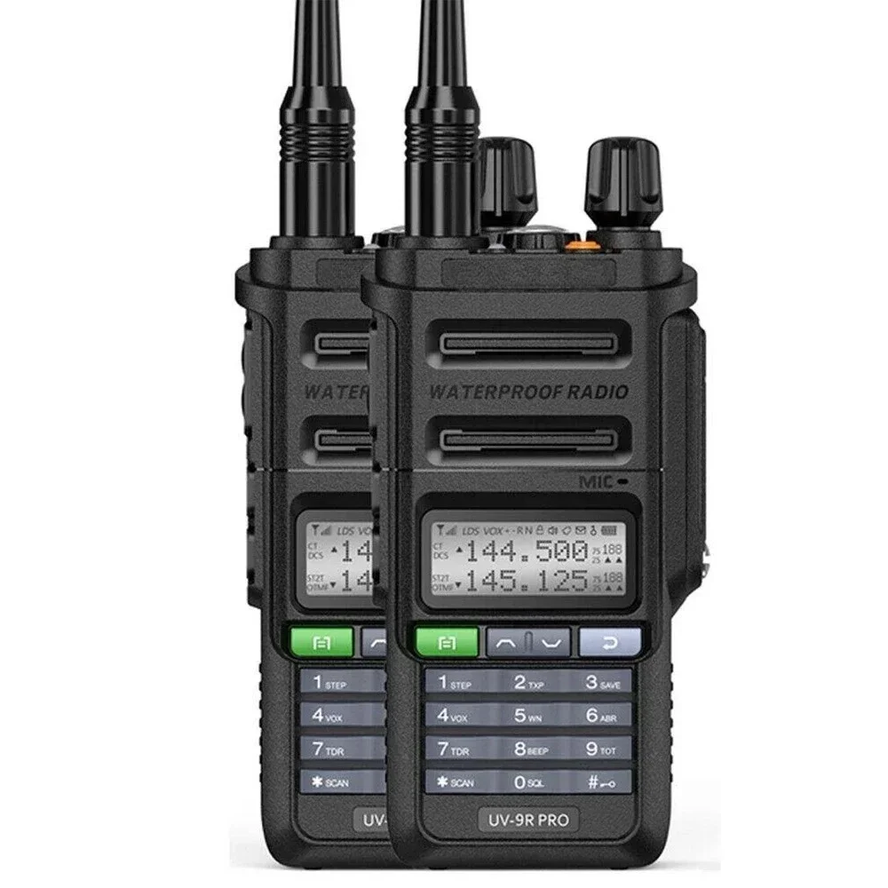 

UV-9R PRO Ham Radio IP68 Waterproof Walkie Talkie UHF/VHF 8W Dual Band High Power Long Range Radio (1 Set)