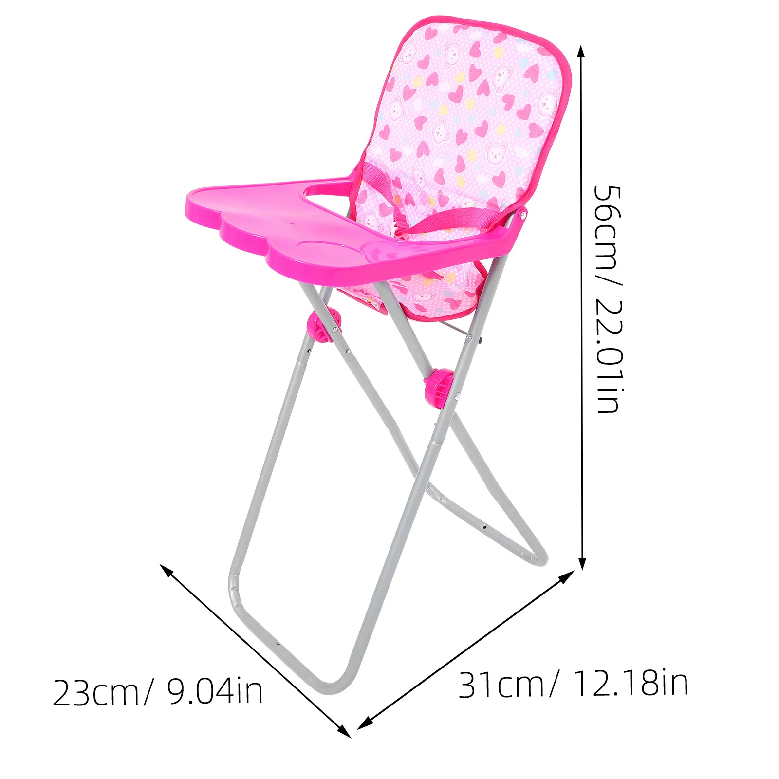 Baby High Chair Small Lightweight Portable Play House Accessory Simulation Feeding Chair for Girls Pretend Games