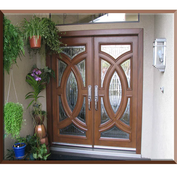 Main Entrance Wood Double Gate Design Solid Exterior Entry Doors