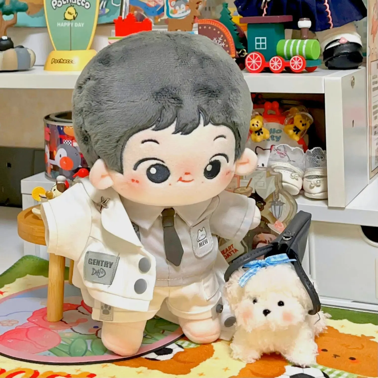 

Комплект хлопковой куклы с капюшоном, 20 см, наряд «Белый кот-дворецкий», готовый к отправке, с бесплатной доставкой