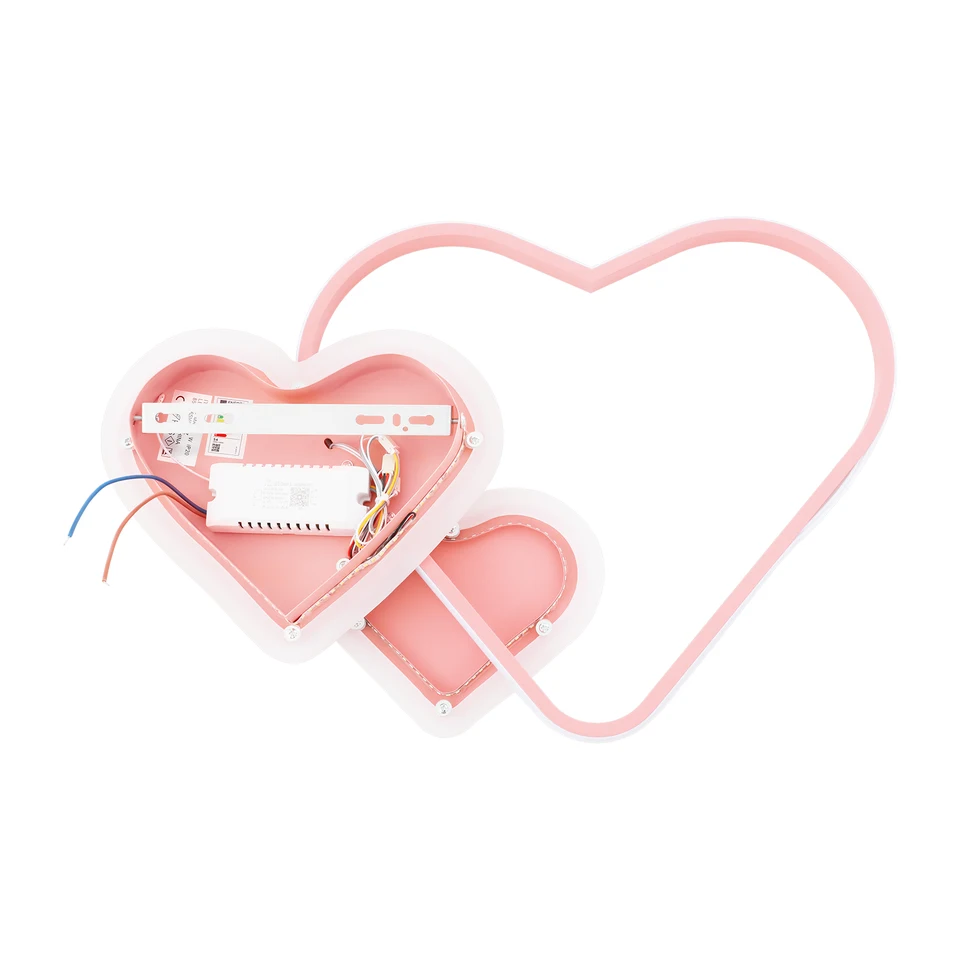 Pink Heart Shaped Dimmable LED Ceiling Light