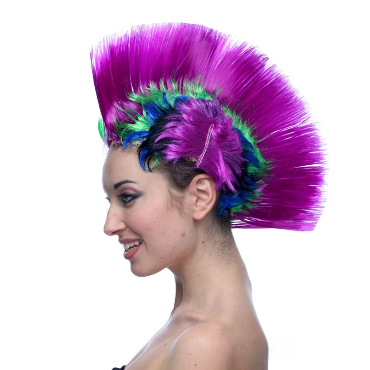 Funny Colorful Party Hats Rainbow Mohawk Punk Wig for Costume Halloween Dress Up Party Supplies Party hat