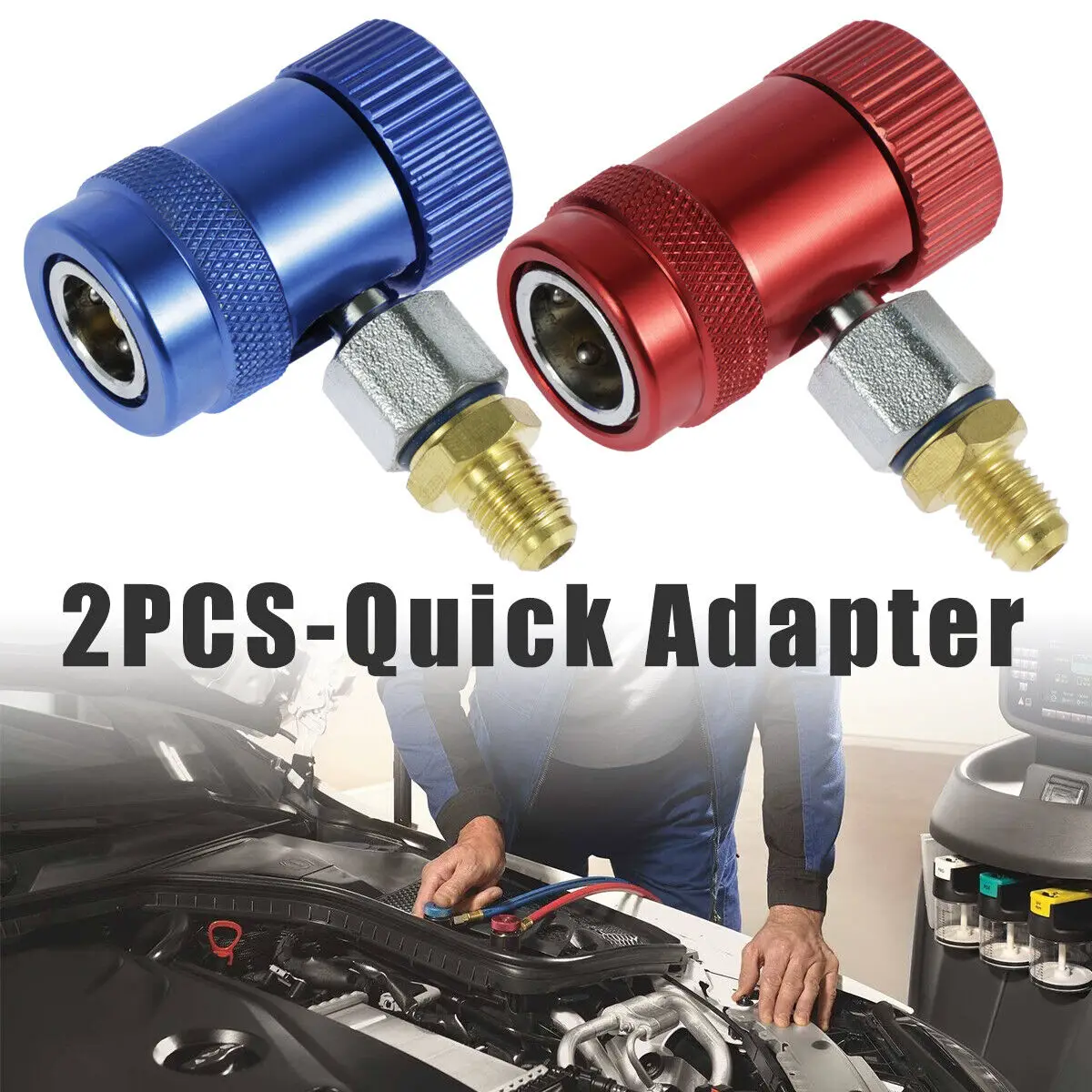 

2PCS Car Air Conditioning Quick Coupler Connector Adapter High Low Side For R1234yf Air Conditioning Refrigerant Car Accessories