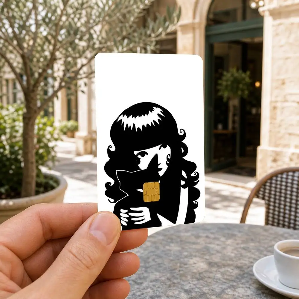 E-Emily the Strange Waterproof Bank Card Sticker Skin for Credit Debit Chip Cards Decorative Cover Film