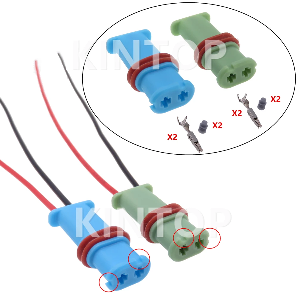 

1 Set 2 Pins AC Assembly Car Air Conditioning Heater Socket with Wires Auto Wire Cable Connectors