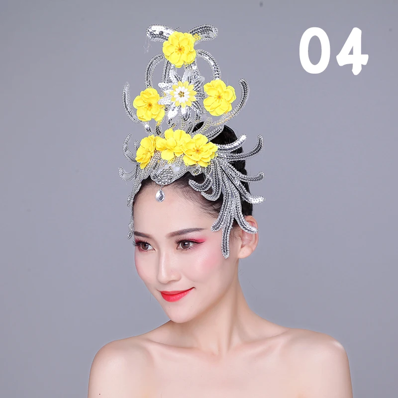 

Элегантный головной убор для танцев, зонтик для танцев, классический танец, сценическое представление, аксессуары для волос, Янко, народный танец, волосы, цветок