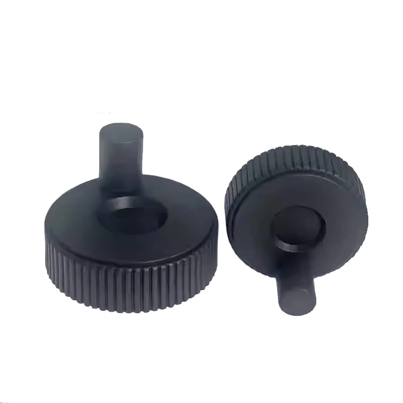 1pcs M5 Black Plastic Mesh Striped Ripple Handle Round Hole Side M5 Top Ribbon Handle For Detecting Hand Cranked Wheels 50/60mm
