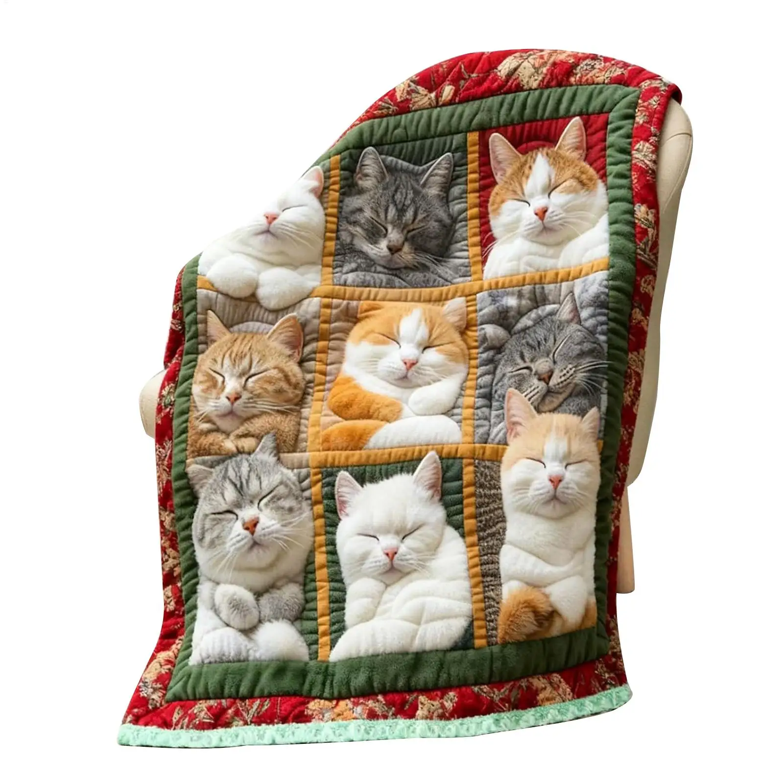 Überwurfdecke für Katzenliebhaber, Plüsch-Fleece-Überwurfdecke für Sofa, Nickerchen, Büroreste, Weihnachtsdekoration, gemütliche Plüsch-Fleece für Katzenliebhaber
