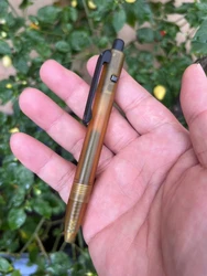 1 Piece ULTEM Made Pen with Titanium Pocket Clip EDC PEI Ball Point Pen for Office Signature Wring Gift Pen Short Version
