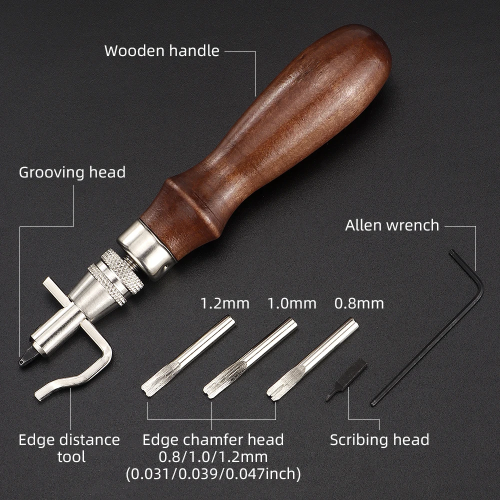 1Set Adjustable Leather Stitch - Groover Stitching Tool 评论和价格