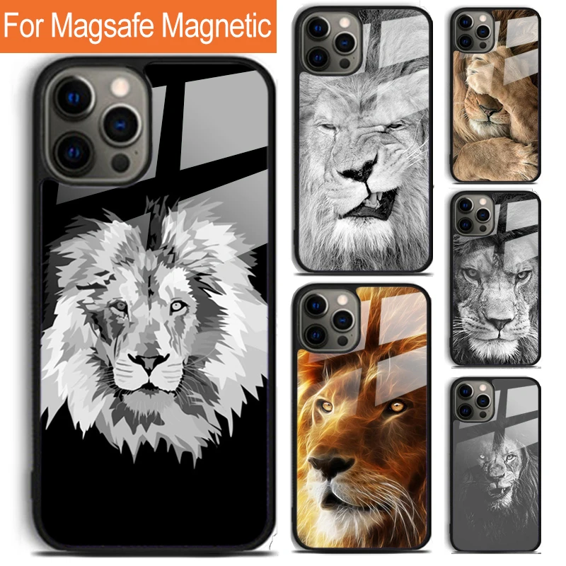 

Чехол для телефона Brave Lions для iPhone 17, Air 16, 15, 14, 12, Pro Max Plus Magsafe, магнитный чехол для беспроводной зарядки