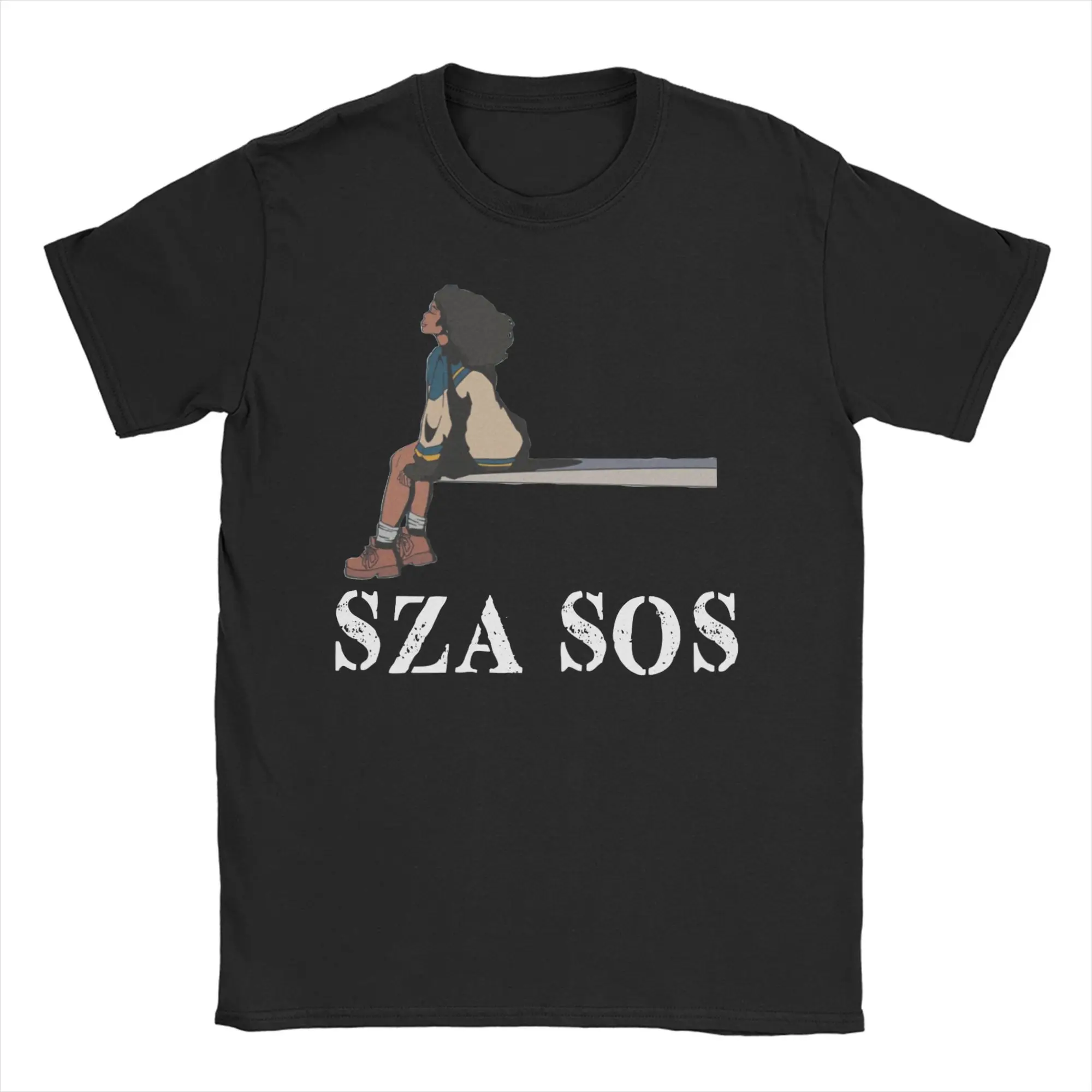 SZA SOS 90s T-Shirt Men Women Rapper Music Funny 100% Cotton Tee Shirt Round Neck Short Sleeve T Shirt Unique Clothing