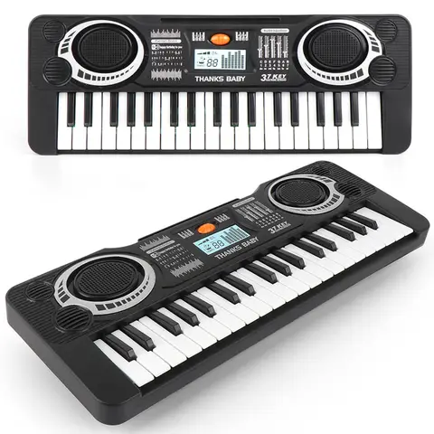 37 Key Children's Electronic Organ Keyboard Portable LED Display Educational Toy Musical Instrument Children's Birthday Gift