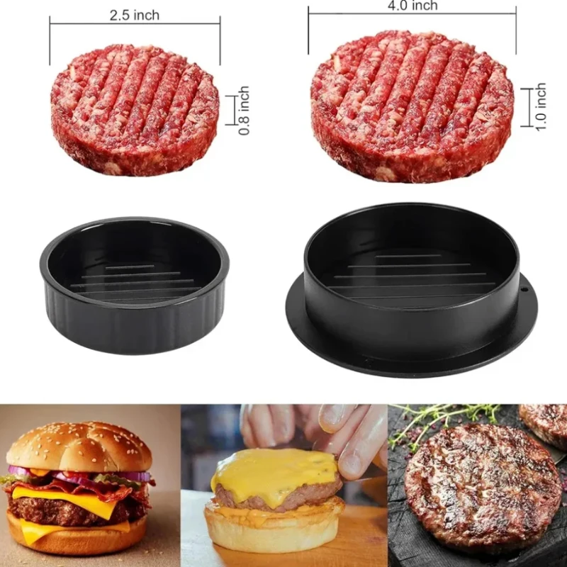 Burger Press Patty Mold With 100 Patty Papers, Round Non-Stick Meat Beef Grill Hamburger Maker Press