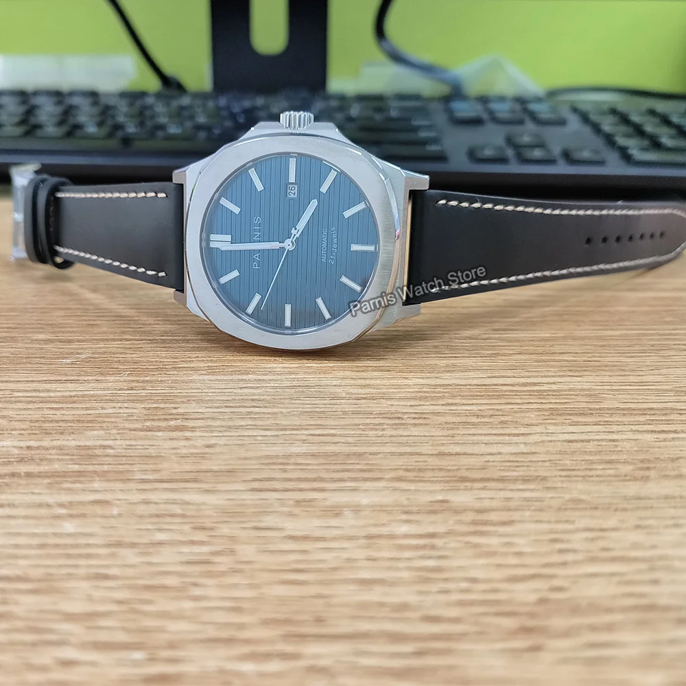 Parnis 42mm szafirowy kryształ Miyota8215 automatyczny męski chłopiec zegarek mechaniczny świecący znak