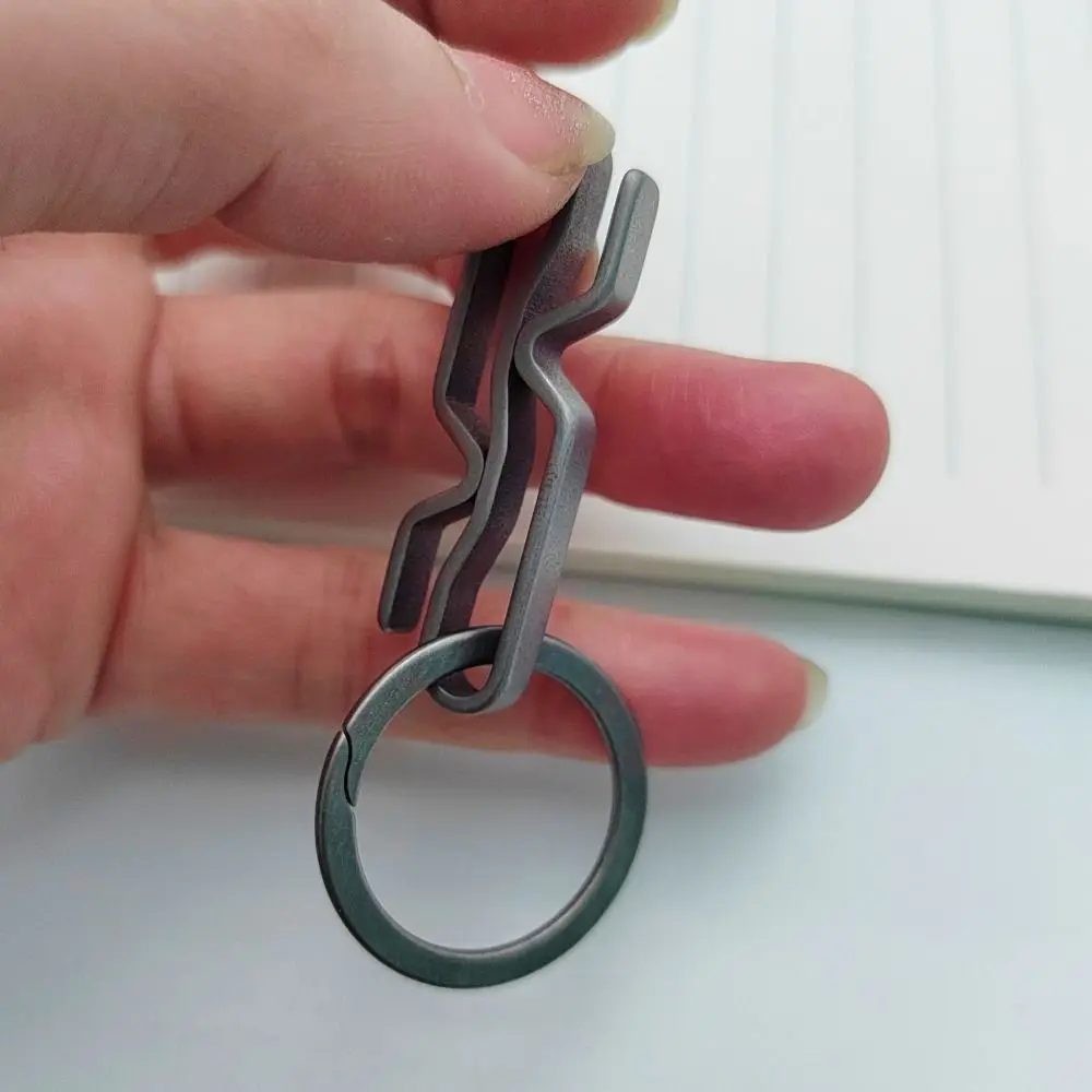 Lightweight Titanium Alloy Key Ring Quick Draw Grey Hanging Webbing Buckle Multifunction Waist Hanger Camping Hiking Accessories