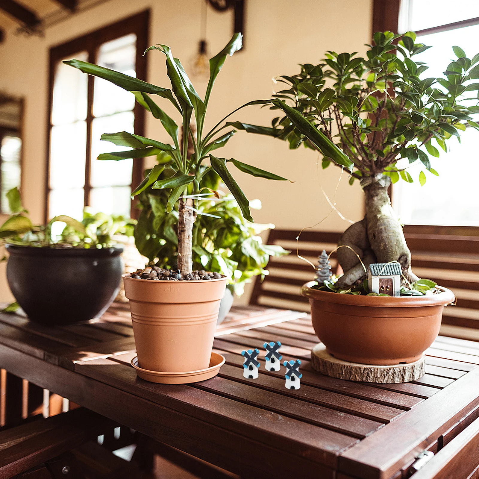 

20pcs Micro Windmill Models Resin Craft Ornament Bonsai Decoration Scene Landscaping Props Miniature Simulation Windmill